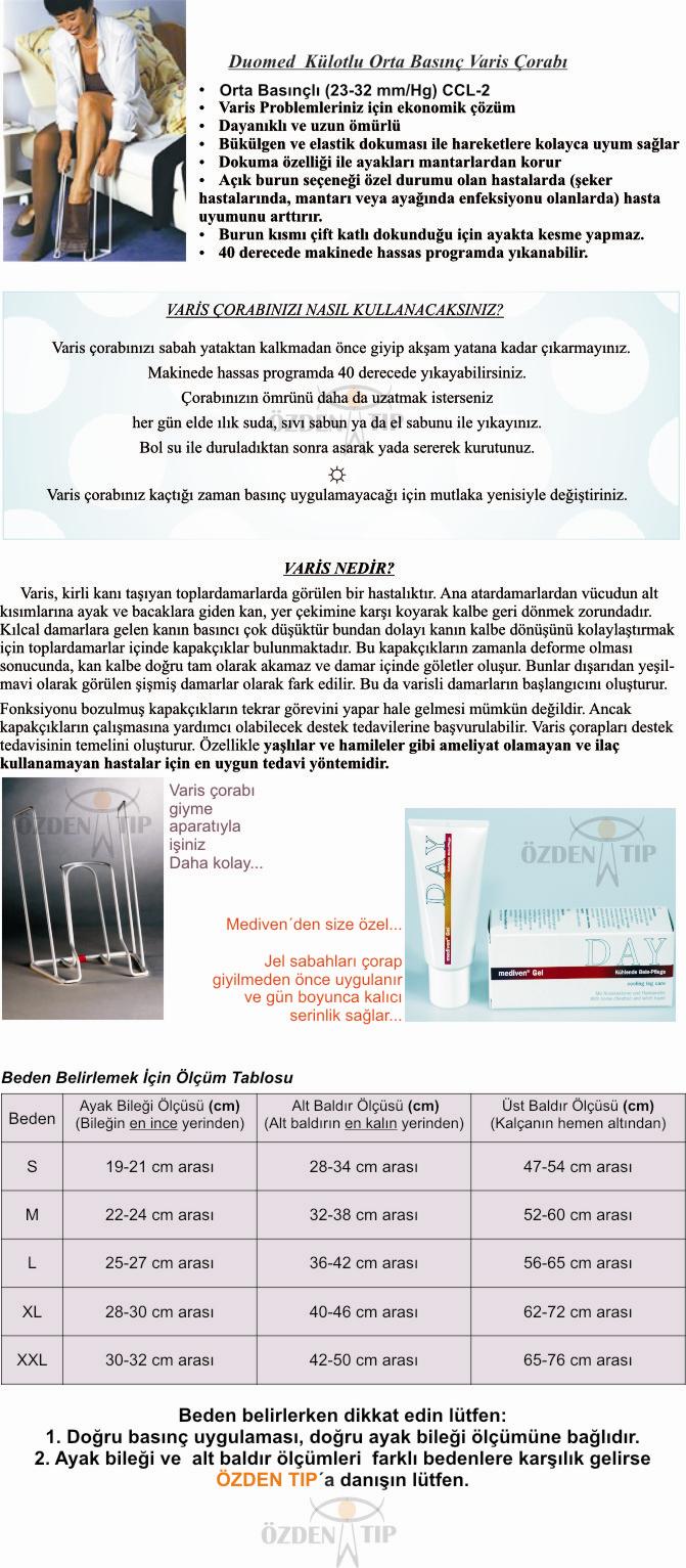 Duomed Külotlu Varis Çorabı, Orta Basınç