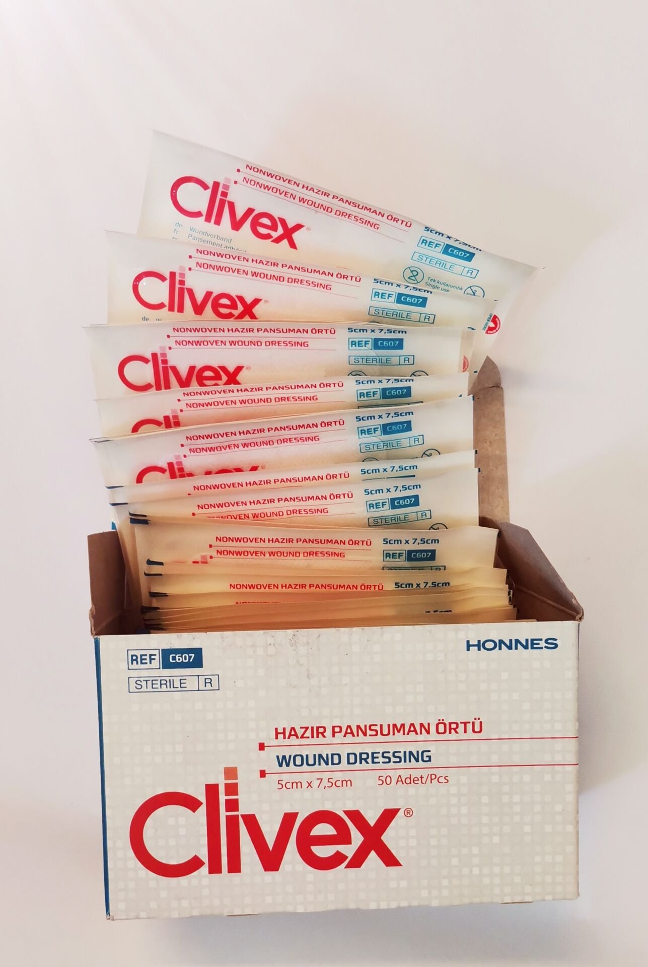 Clivex5 adet 5x7.5 cm Pansuman Yara Örtüsü 50 Adet Non-woven