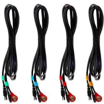 Compex Uyumlu Muadil Snaps Çıtçıtlı Siyah Kablo Seti 4 adet