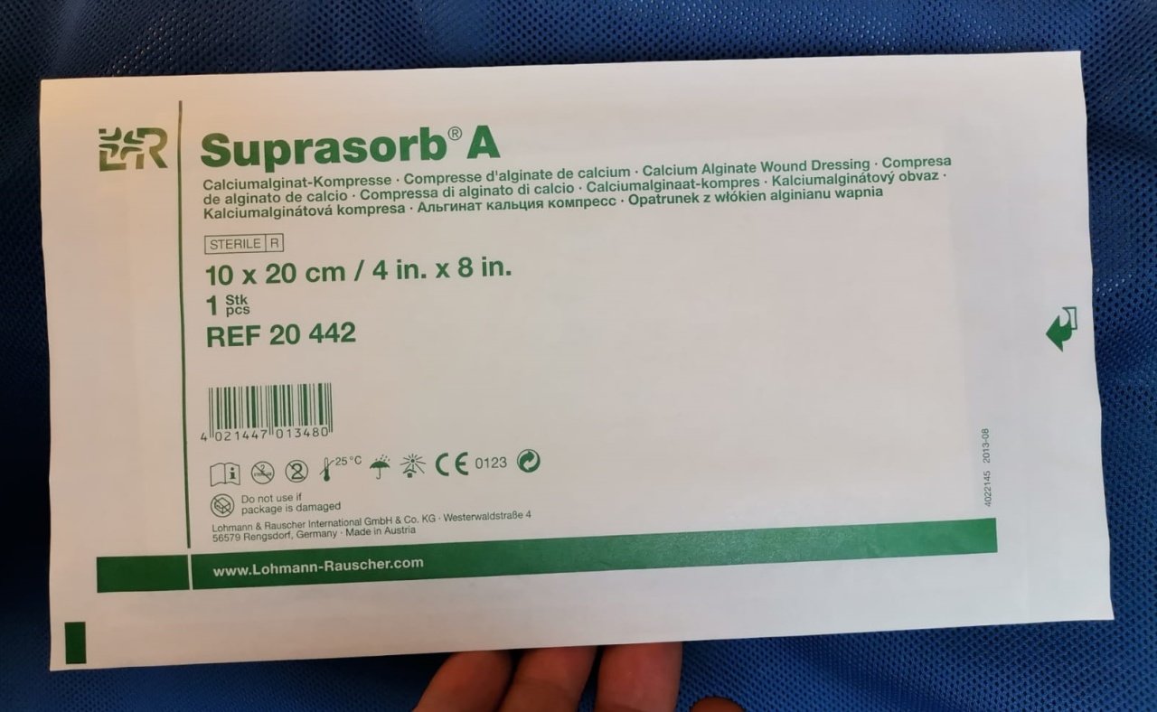 Suprasorb A Kalsiyum Aljinat Yara Örtüsü 10 x 20 cm