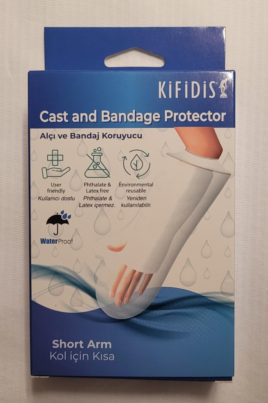 Su Geçirmez Alçı Bonesi Bandaj Koruyucu Kasnaksız Lastikli Kısa Kol