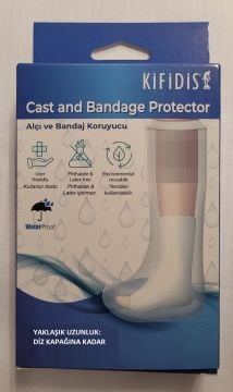 Su Geçirmez Alçı Bonesi Bandaj Koruyucu Kasnaksız Lastikli Dize Kadar Boyu