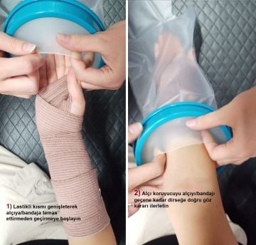 Su Geçirmez Alçı Bonesi Bandaj Koruyucu ÇOCUK BOY- Kol için