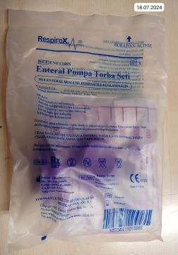 Enteral İletim Pompası Seti - Mama Torbası Tekli Mama Torbası