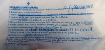 Enteral İletim Pompası Seti - Mama Torbası İkili Mama Torbası