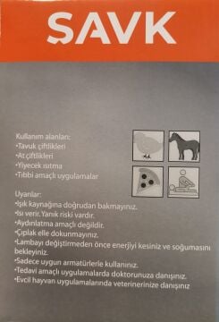 Şavk İnfrared Lamba E27 İnfraruj Ampul Kırmızı İnfrared / 250W Lamba