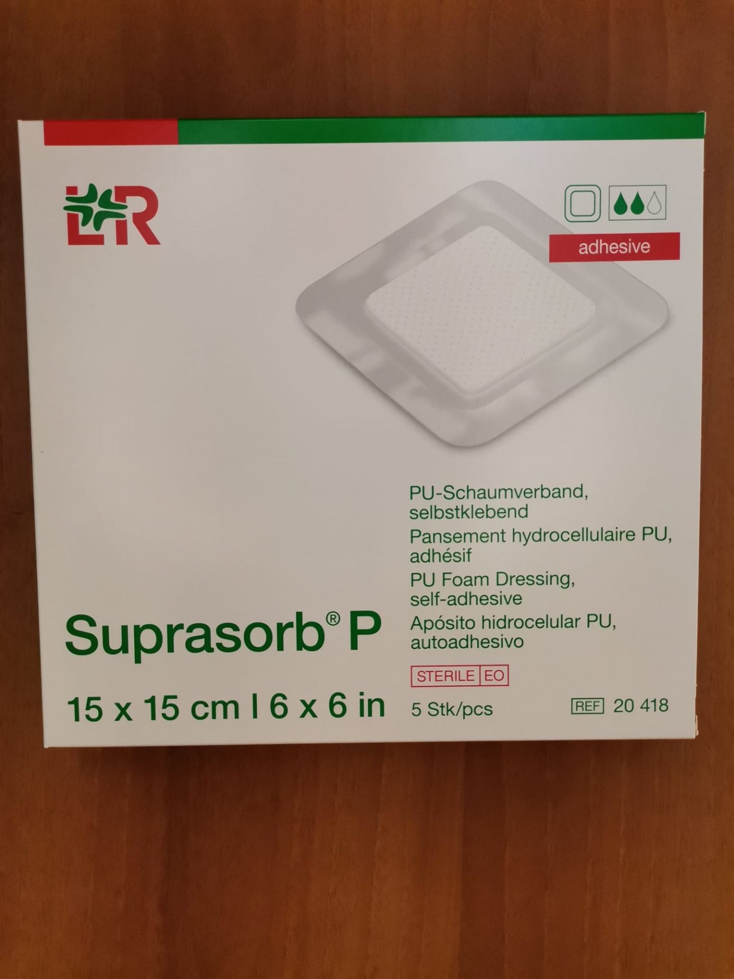 Suprasorb P PU Köpük Yara Örtüsü 15x15cm, Yapışkanlı, 5 adet