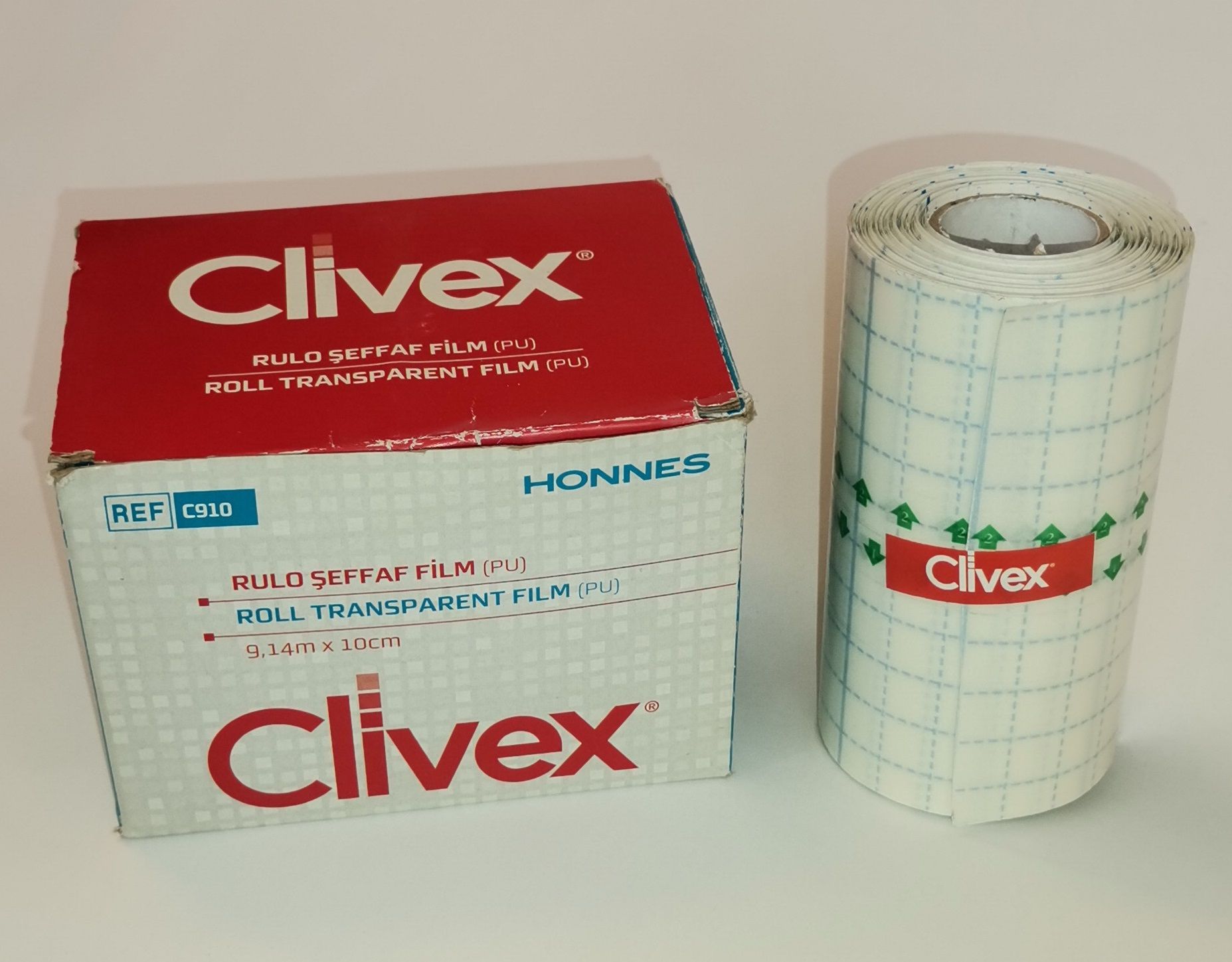 Clivex 10cm x 9.14 metre PU Şeffaf Su Geçirmez Film Yara Örtüsü