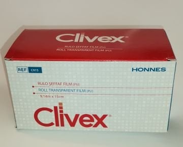 Clivex 10cm x 9.14 metre PU Şeffaf Su Geçirmez Film Yara Örtüsü