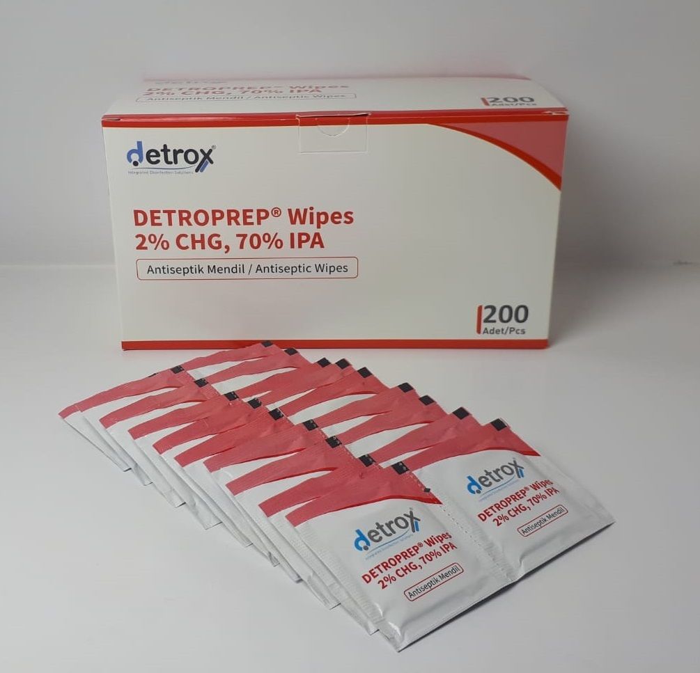 DetroPrep Antiseptik Mendil 2% Klorhexidin 70% IPA DetroPrep Wipes