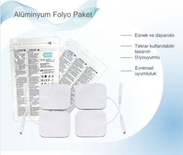 Everway Tens Elektrod Pedi 5x5 cm Kablolu 4lü Paket