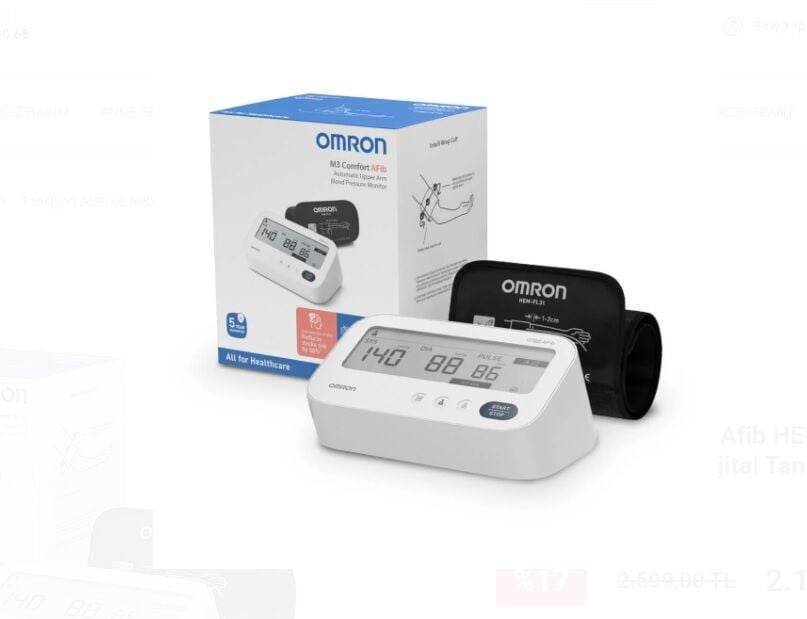 Omron M3 Comfort AFib Otomatik Koldan Ölçer Tansiyon Aleti