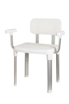 Sırt Destekli Kol Tutunma Destekli Engelli - Yaşlı Banyo Sandalyesi, Paslanmaz Alüminyum