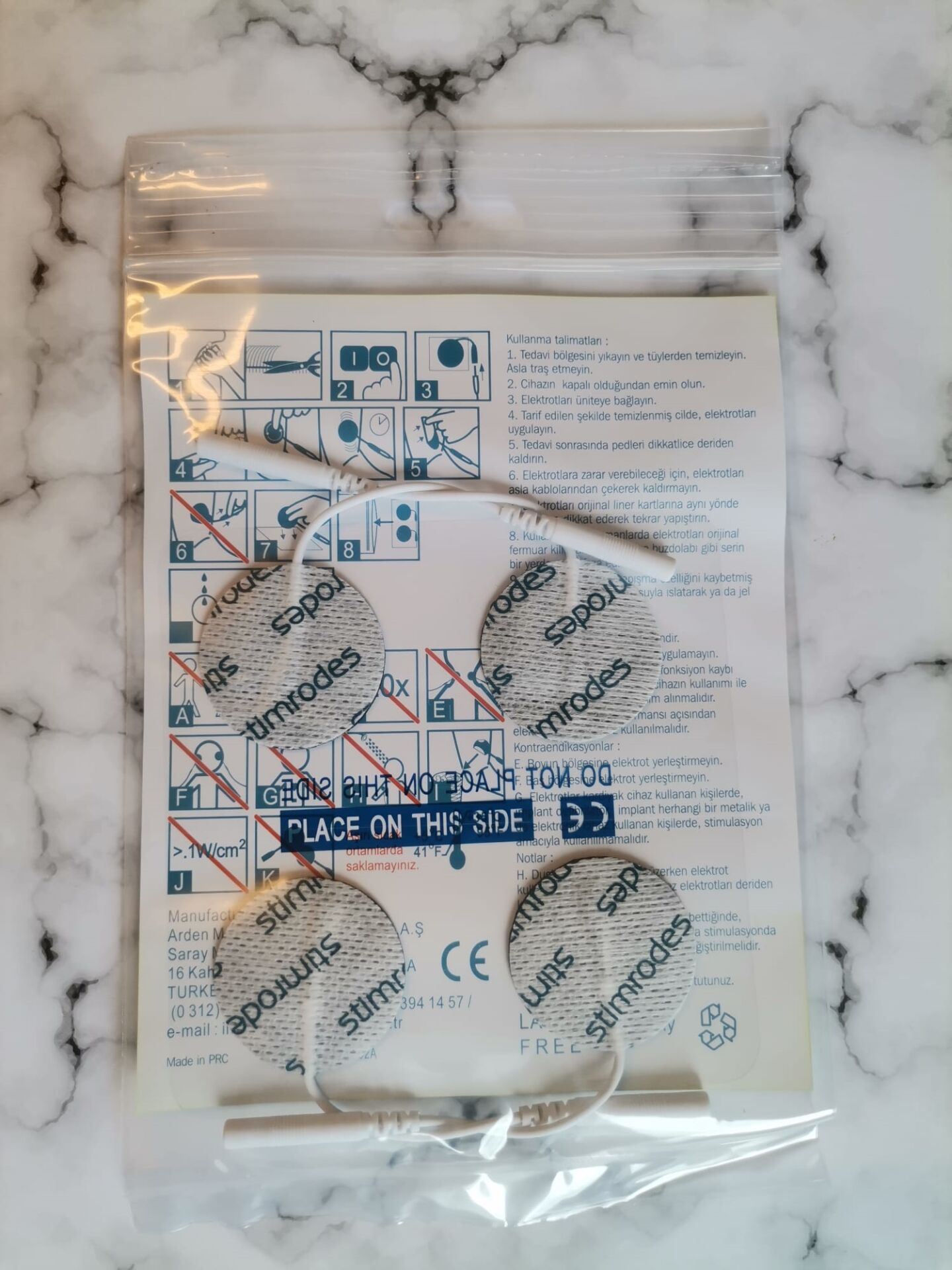 Stimrodes Yuvarlak Tens Elektrot Pedi 3.2 cm, Pakette 4 adet