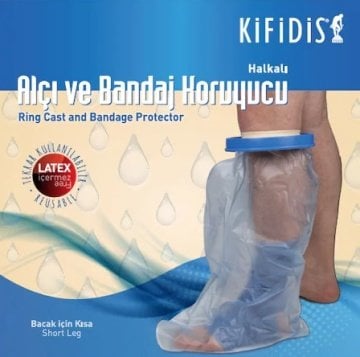 Su Geçirmez Alçı Bonesi Bandaj Koruyucu Kasnaklı Kısa Bacak Boyu Dizin Altına Kadar