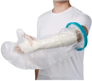 Su Geçirmez Alçı Bonesi Bandaj Koruyucu Kasnaklı Uzun Kol Boyu Pazuya Kadar