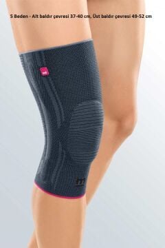Genumedi Patellar Silikon Destekli Örme Dizlik 5 Beden - Alt baldır çevresi 37-40 cm, Üst baldır çevresi 49-52 cm