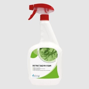 Detro Enzym Foam 1L Tıbbi Alet ve Endoskoplar İçin Enzimatik Köpük Sprey Temizleyici