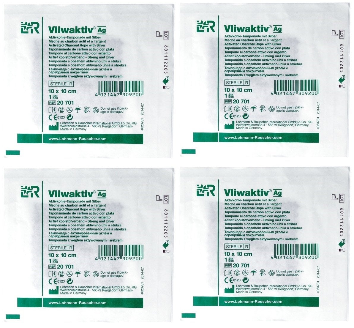 Vliwaktiv Ag 10x10 cm Gümüş Aktif Karbon Yara Örtüsü 4 adet %4 iskontolu