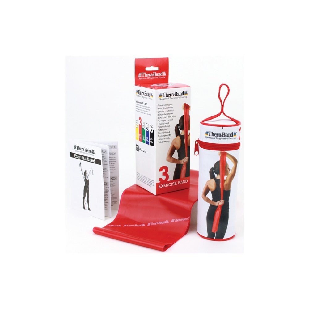 Theraband Egzersiz Bandı 2.5 mt Çantalı Kırmızı - 3/8 Direnç