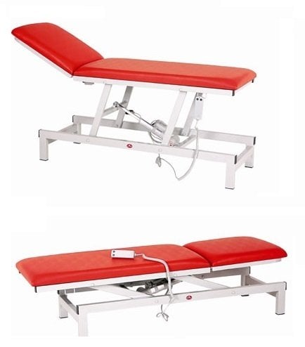Yükseklik Ayarlı Motorlu İki Bölmeli Nefes Boşluklu Manuel Terapi Yatağı