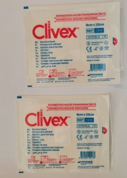 Clivex 9x10 cm Steril Hazır Pansuman Yara Örtüsü 2 Adet Non-wowen