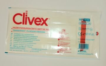 Clivex 9 x 20 cm Steril Hazır Pansuman Yara Örtüsü 1 Adet PU Su Geçirmez